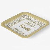 20e Partij Willekeurige Nummer Patroon Goud/Wit Papieren Bordje (Gebogen)