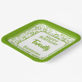 20e Partij Willekeurige Nummer Patroon Groen/Wit Papieren Bordje (Gebogen)