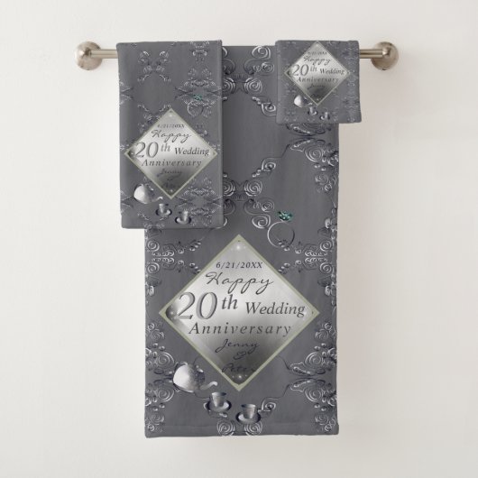 20e Platinum Emerald Jubileum Bath Towel Set Bad Handdoek (Insitu)