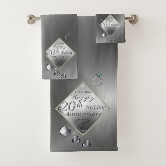 20e Platinum Emerald Jubileum Bath Towel Set Bad Handdoek (Insitu)