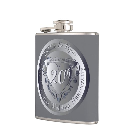 20e Platinum Wedding Jubileum Heupfles (Links)