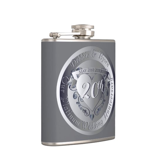 20e Platinum Wedding Jubileum Heupfles (Rechts)