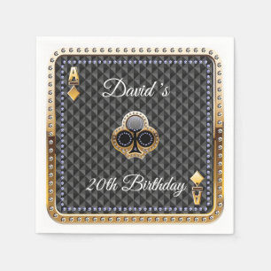 20e pokerspeelkaart Casino Birthday Napkins Servet
