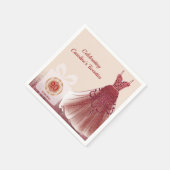 20e Ruby Red Glitter Verjaardag Luxe Servet (Hoek)