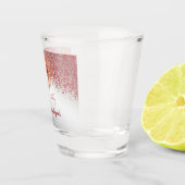 20e Ruby Rode Glitter Zilver Verjaardag Shot Glas (Rechts)