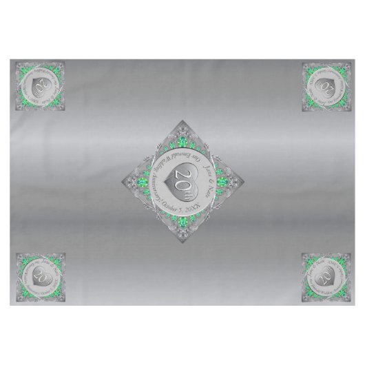 20e Smaragd Bruiloft Jubileum Tafelkleed (Voorkant (Horizontaal))