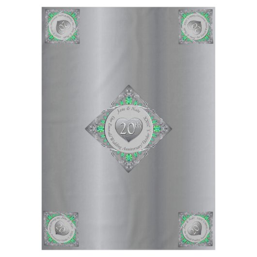 20e Smaragd Bruiloft Jubileum Tafelkleed (Voorkant)