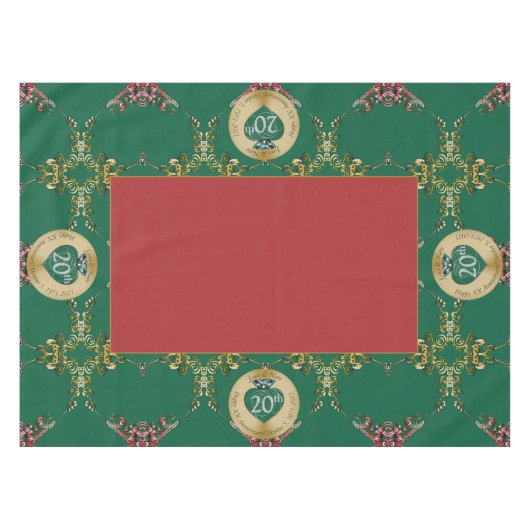 20e smaragd/elke bruiloft Jubileum tafelkleed (Voorkant (Horizontaal))