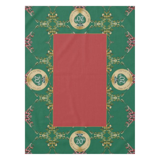 20e smaragd/elke bruiloft Jubileum tafelkleed (Voorkant)