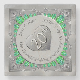 20e Smaragd Huwelijksverjaardag Steen Coaster Stenen Onderzetter