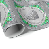 20e Smaragd Platina Bruiloftsjubileum Cadeaupapier (Rol Hoek)
