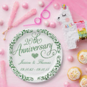 20e Smaragden Bruiloft Jubileum Papieren Borden Papieren Bordje (Feest)