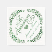 20e Smaragden Bruiloft Papieren Servetten (Voorkant)