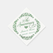 20e Smaragden Huwelijksjubileum Papieren Servetten (Hoek)