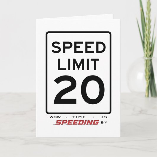 20e snelheidslimiet op de geboorte-Kaart Bedankkaart (Voorkant)