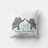 20e trouwdag groene olifantenkussen kussen (Voorkant)