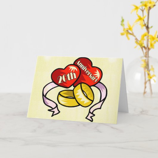 20e trouwdag kaart (Gele Bloem)
