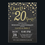 20e trouwdag krijtbord zwart en goud kaart<br><div class="desc">20e trouwdag krijtbord zwart en goud uitnodiging. Twintigste trouwdag. Krijtbord zwart en goud glitters diamant achtergrond. Gouden confetti. Volwassen verjaardag. Vrouw of man verjaardagsfeest. Voor verdere aanpassing,  klik op de "Pas het aan" knop en gebruik onze ontwerp tool om deze template aan te passen.</div>