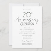 20e trouwjubileum Elegant Schrift Kaart (Voorkant)