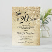 20e trouwjubileum goud kaart (Staand voorkant)