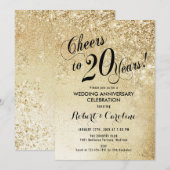 20e trouwjubileum goud kaart (Voorkant / Achterkant)