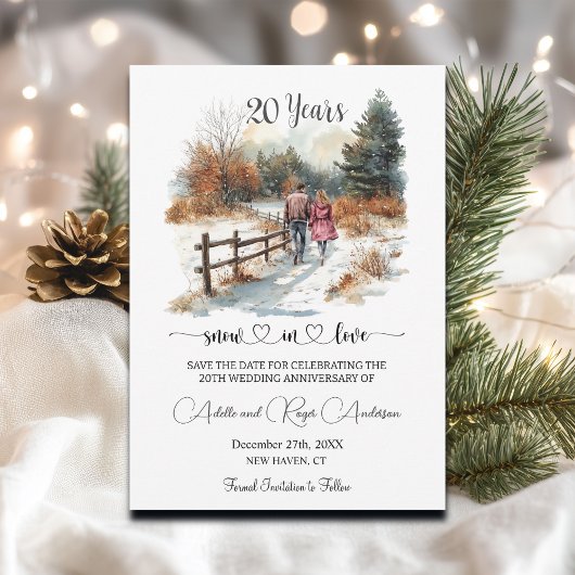 20e trouwjubileum Winterlandschap Romantisch Save The Date