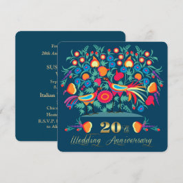 20e trouwjubileumfeest Folk Art Kaart