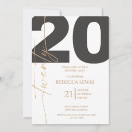 20e Twintigste Verjaardag Modern Twintig Feest Kaart