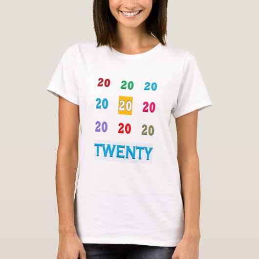 20e twintigste xx geboorte Jubileum ELEGANT Gif T-shirt (Voorkant)