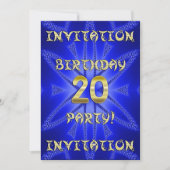20e uitnodiging van de partij van Birthday (Voorkant)