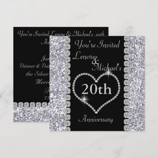 20e uitnodiging van de partij van de Jubileum (Voorkant / Achterkant)