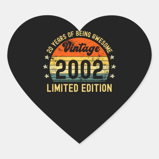20e verjaardag  2002 beperkte uitgave hart sticker (Voorkant)