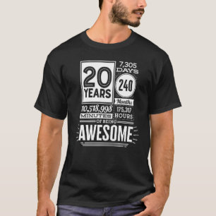 20e verjaardag 20 jaar Geweldige 7300 dagen T-shirt