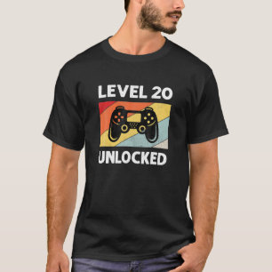  20e Verjaardag 20 Jaar Oud Gamer Mannen Jongens T-shirt