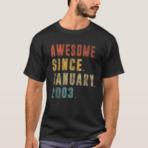 20e verjaardag 20 jaar oud Geweldige sinds 2 janua T-shirt
