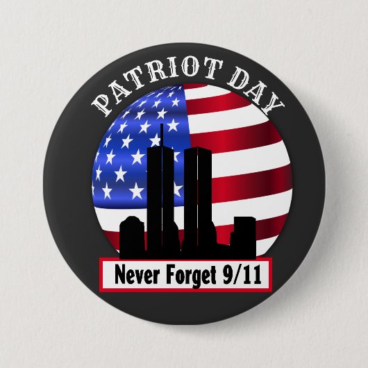 20e verjaardag 9/11 nooit vergeten ronde button 7,6 cm (Voorkant)