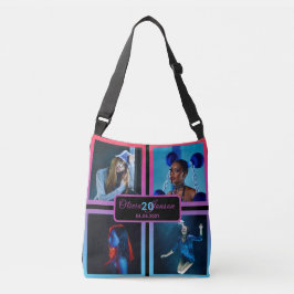 20e verjaardag aangepaste foto collage vrouw zwart crossbody tas