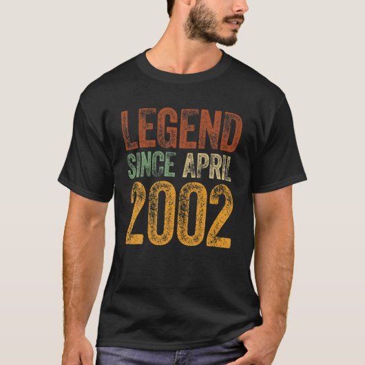 20e verjaardag april geboren 20 jaar legend sinds  t-shirt (Voorkant)