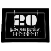 20e verjaardag ~ Art Deco geïnspireerd look "20" + Groot Cadeauzakje (Voorkant)