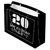 20e verjaardag ~ Art Deco geïnspireerd look "20" + Groot Cadeauzakje (Achterkant Gekanteld)