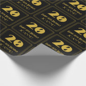 20e verjaardag - Art Deco geïnspireerde look "20"  Cadeaupapier (Hoek)