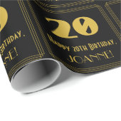 20e verjaardag - Art Deco geïnspireerde look "20"  Cadeaupapier (Rol Hoek)