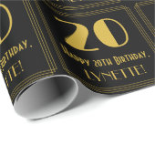 20e verjaardag ~ Art Deco geïnspireerde look "20", Cadeaupapier (Rol Hoek)