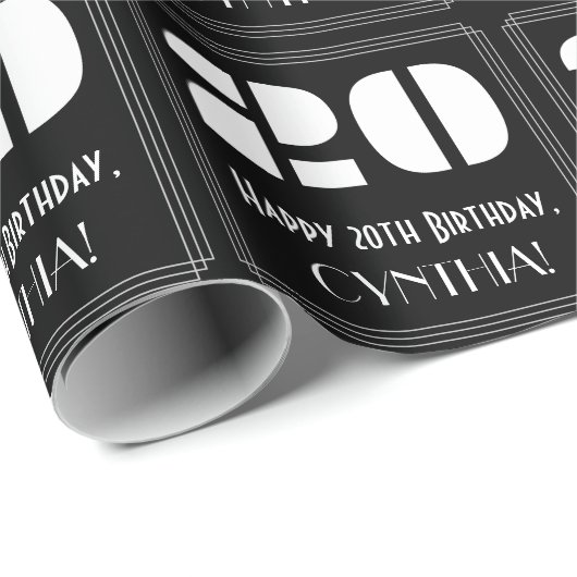 20e verjaardag: Art Deco geïnspireerde look "20" & Cadeaupapier (Rol Hoek)