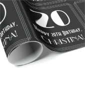 20e verjaardag - Art Deco Geïnspireerde look "20", Cadeaupapier (Rol Hoek)