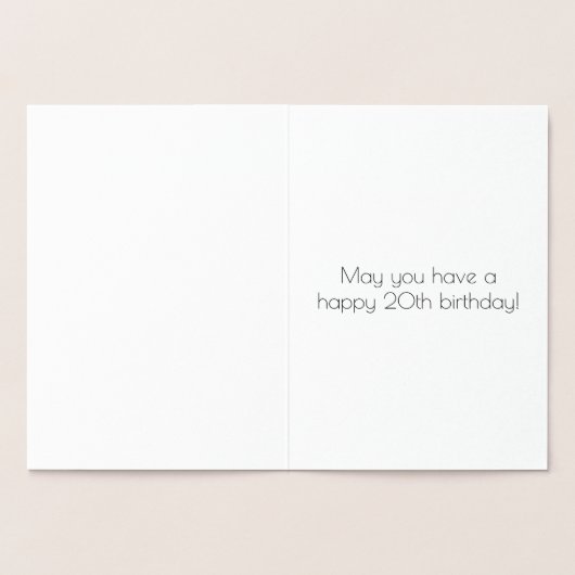 20e verjaardag - Art Deco geïnspireerde look "20"  Folie Kaarten (Binnen)