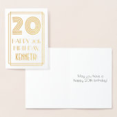 20e verjaardag - Art Deco geïnspireerde look "20"  Folie Kaarten (Display)