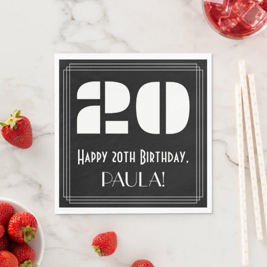 20e verjaardag: Art Deco Geïnspireerde look "20" + Servet (Insitu)