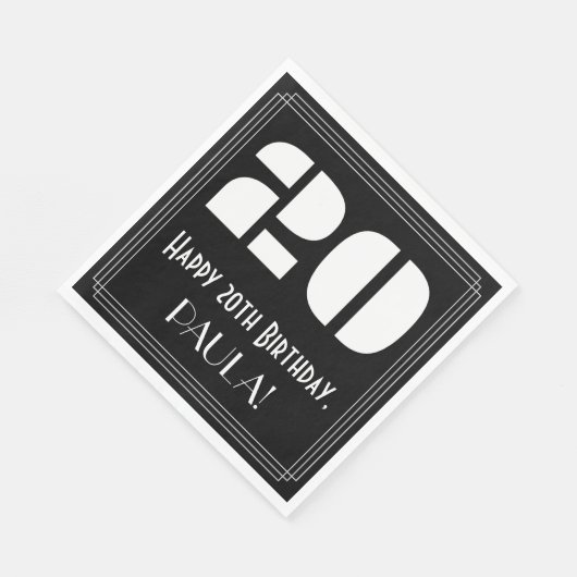 20e verjaardag: Art Deco Geïnspireerde look "20" + Servet (Hoek)