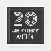 20e verjaardag: Art Deco Geïnspireerde look "20" + Servet (Voorkant)